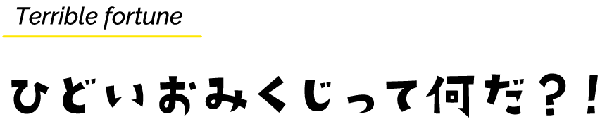 Terrible fortune ひどいおみくじって何だ?!